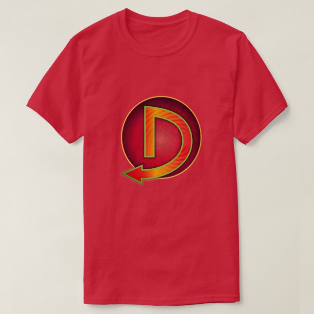 Camiseta Super Hero "D" Insignia (Diseño del anverso)
