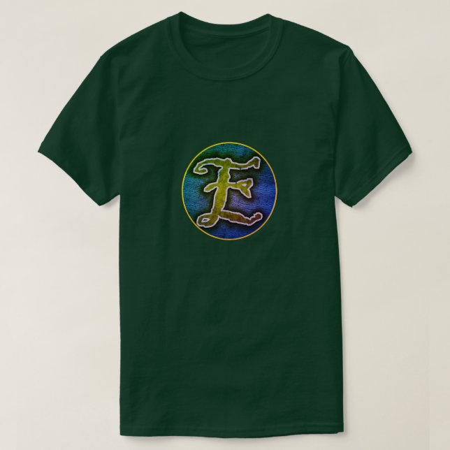 Camiseta Super Hero "E" Insignia (Diseño del anverso)