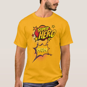 Camiseta Super Hero Mamá Estilo Cómic
