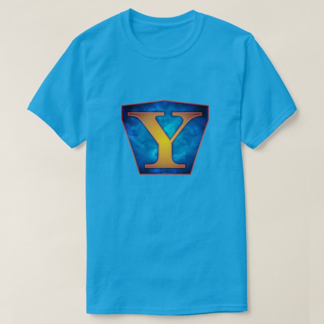Camiseta Super Hero "Y" Insignia (Diseño del anverso)