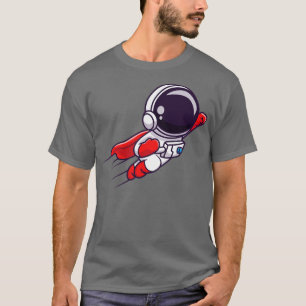 Camiseta Super héroe astronauta lindo volando