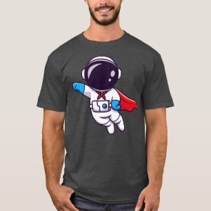 Camiseta Super héroe astronauta lindo volando 1