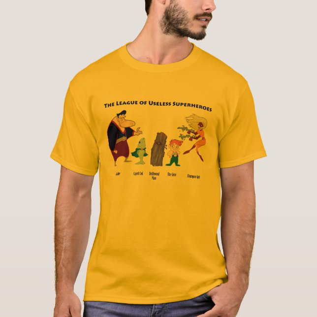 Camiseta Super héroes inútiles en color (Anverso)