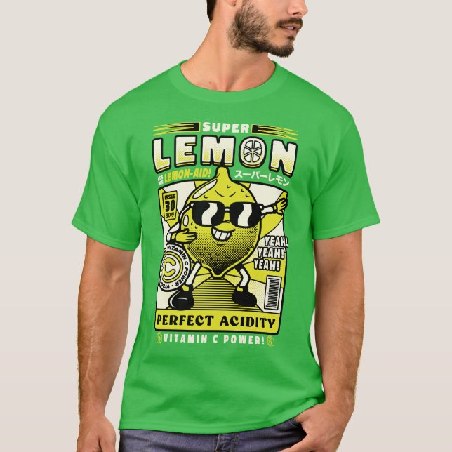 Camiseta Super Lemon Power Funny Fruit by Tobe Fonseca (Anverso)
