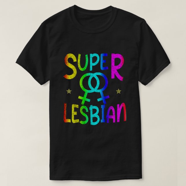 Camiseta Super Lesbiana del Orgullo Gay LGBT (Diseño del anverso)