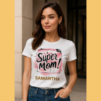 Camiseta Super Mamá Acuarela y Boceto – Mejor Día de la Mad