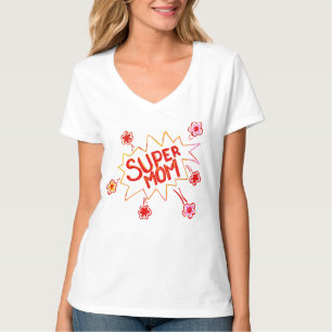 Camiseta Super Mamá Flor Cómic Burbuja Madre Dibujante