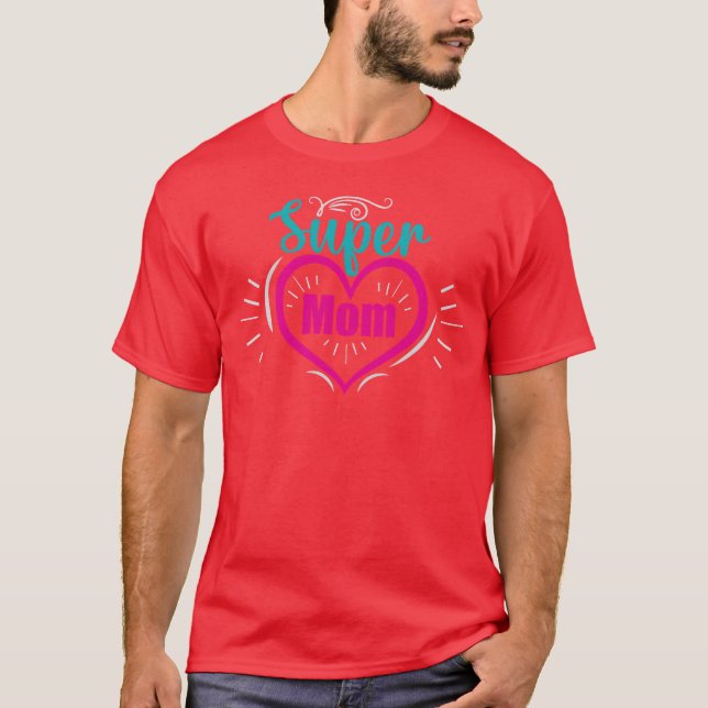Camiseta Super Mamá para mamá Retro de cumpleaños (Anverso)