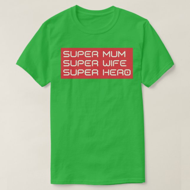 Camiseta Super Mamá Super Esposa Super Hero Funny Mamá Des (Diseño del anverso)