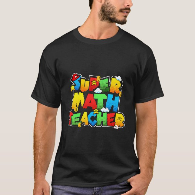 Camiseta Super Math Teacher Graciosamente De Vuelta A Los R (Anverso)