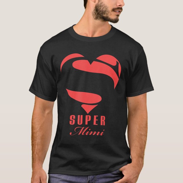 Camiseta Super Mimi Superhéroe Mimi T Shirt Regalo Madre Fa (Anverso)