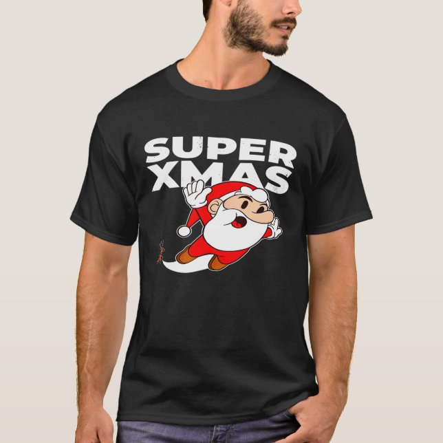 Camiseta Super Navidad Santa Claus Gamer Reindeer Gamer Cos (Anverso)