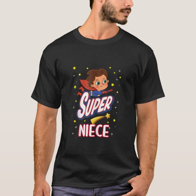 Camiseta Super Niece divertida superheroína familia Día de  (Anverso)