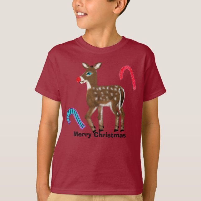 Camiseta Super Nieve, los Blue Eyed Reindeer Feliz Navidad (Anverso)
