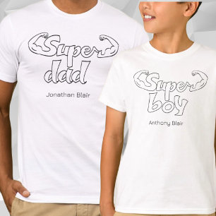Camiseta Super niño que coincide con padre e hijos