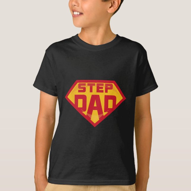 Camiseta Super Padrastro Divertido Héroe Padrastro Cumpleañ (Anverso)