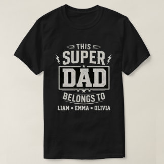 Camiseta Super Papá Antiguo Pertenece a los Hijos