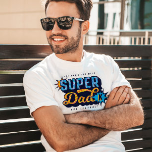 Camiseta Super Papá El Hombre El Mito El Superhéroe De La L