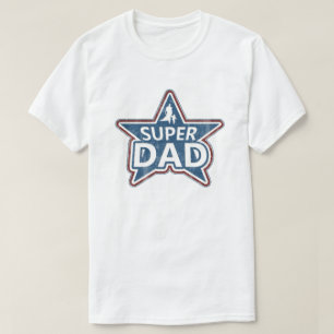 Camiseta Súper papá rojo blanco y azul