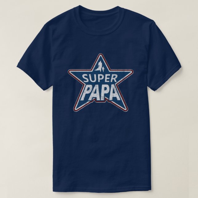 Camiseta Super Papa Rojo Blanco y Azul (Diseño del anverso)