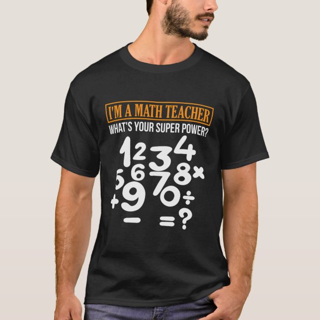 Camiseta Super Poder De Math Math Math Shirt De Larga Manga (Anverso)