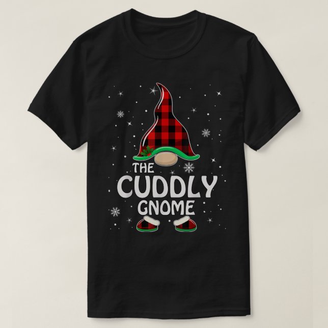Camiseta Super Power Cuddly Gnome Buffalo Plaid Matching Fa (Diseño del anverso)