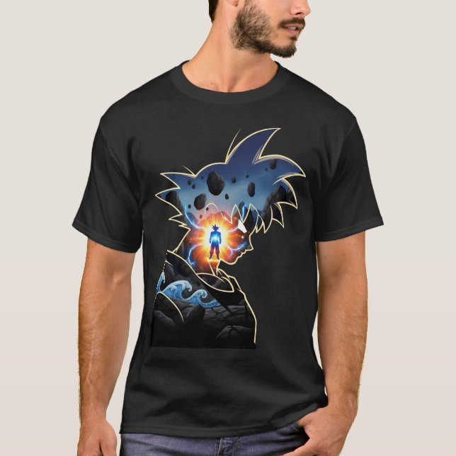 Camiseta Super Saiyan Blue Goku Silhouette Aura (Anverso)