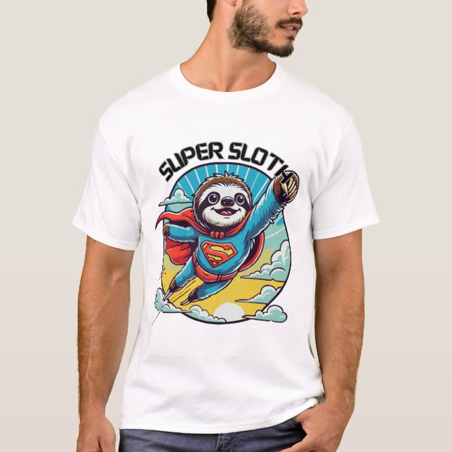 Camiseta Super Sloth - Gracioso y Adorable Diseño de Slots (Anverso)