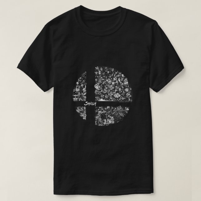 Camiseta Super Smash Bros. Clásico Ultimate (escala de gris (Diseño del anverso)