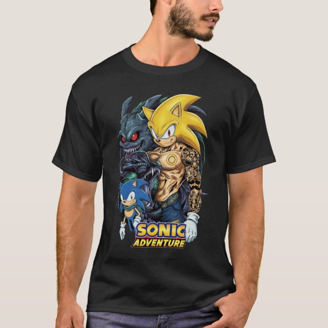 Camiseta Super Sonic Tattooed Gym Bro T-Shirt | Beta Sonic  (Anverso)