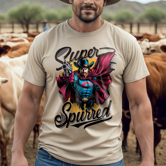 Camiseta Super Spurred: Superhéroe vaquero (Subido por el creador)