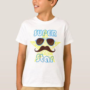 Camiseta Super Star con gafas de sol y bigote