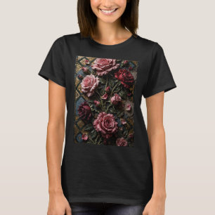 Camiseta Super Super Rosas Mosaico 3D diseño