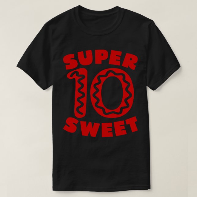 Camiseta Super Sweet 10 Donut Cumpleaños (Diseño del anverso)