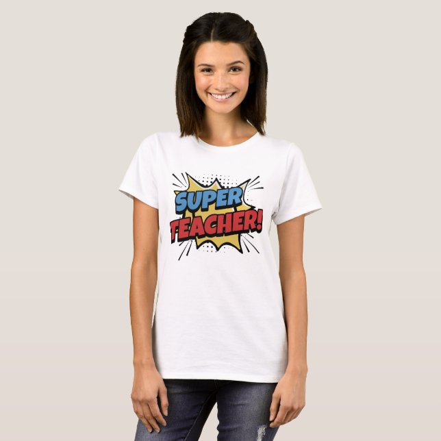 Camiseta Super Teacher Comic Style (Anverso completo)