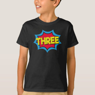 Camiseta Super TRES cumpleaños - Superhéroe de tercer cumpl