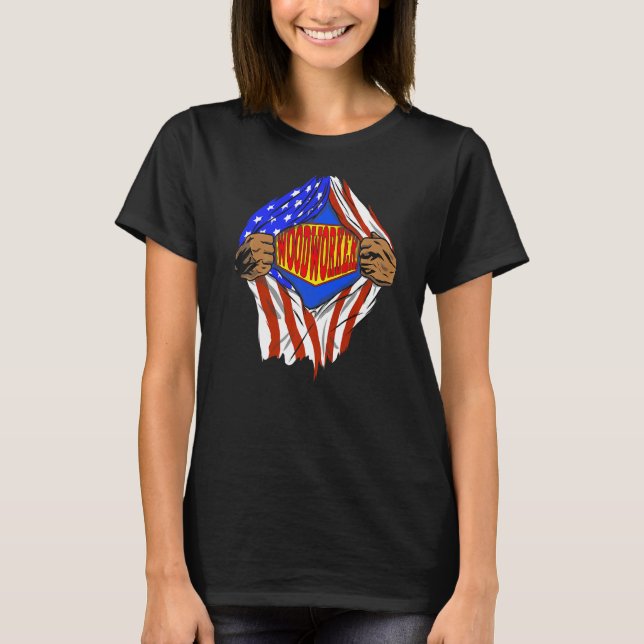 Camiseta Super Woodworker Hero Job (Anverso)