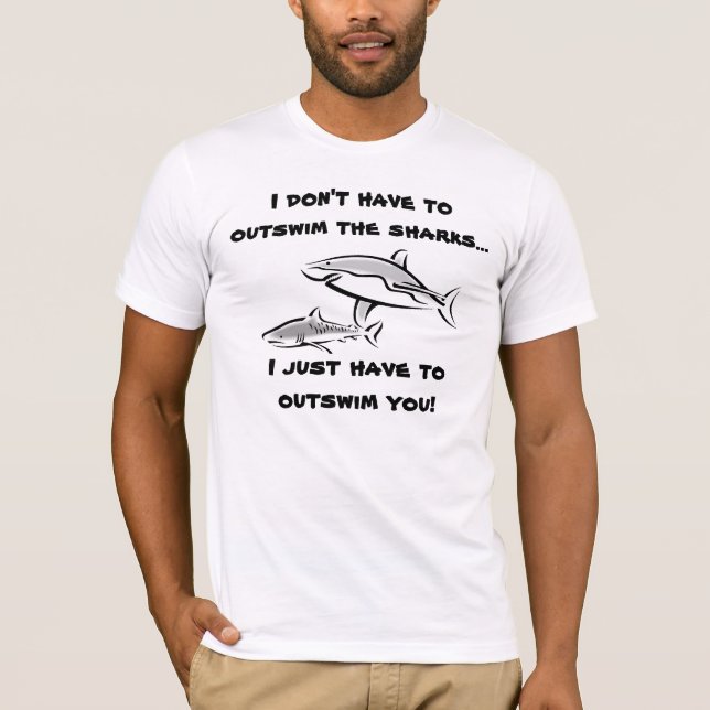 Camiseta Superar a los tiburones nadando (Anverso)