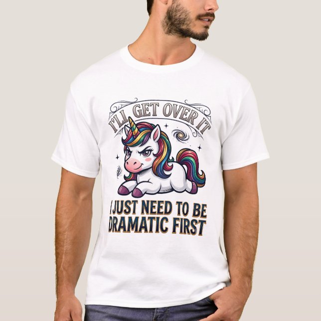 Camiseta Superarás Lo Dramático Arcoíris Unicornio Galaxia (Anverso)