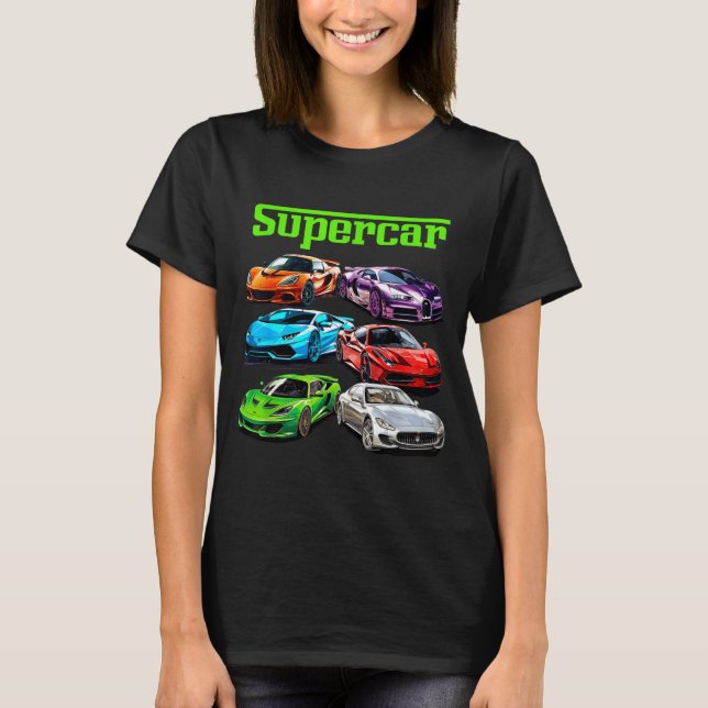 Camiseta Supercar Cool Car Guy Srts Racing Fan Graphic Men  (Anverso)