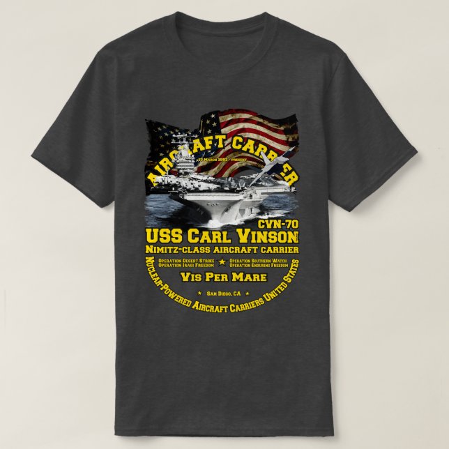 Camiseta Supercompañía USS l Vinson CVN70 (Diseño del anverso)