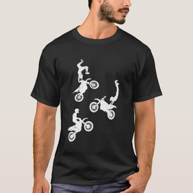 Camiseta Supercross Dirt Bike Stunts Bike Wheelie Freestyle (Anverso)