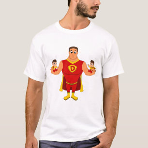 Camiseta Superdad con los gemelos - dibujo animado