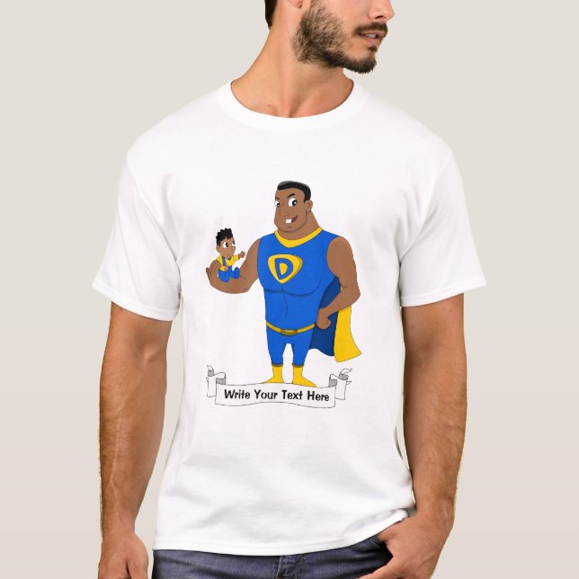 Camiseta Superdad y un niño - personalizado (Anverso)