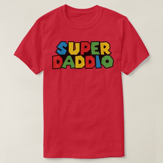 Camiseta SuperDaddio juego divertido de video Día del padre (Diseño del anverso)