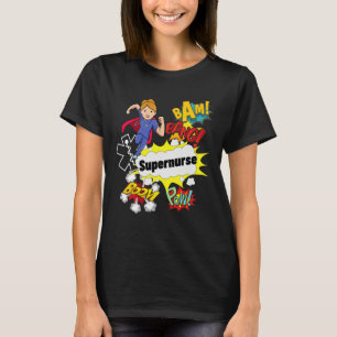 Camiseta Superenfermera Comic Superhero Style Rn Woman Enfe