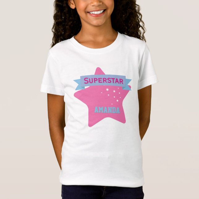 Camiseta Superestrella con nombre personalizado (Anverso)