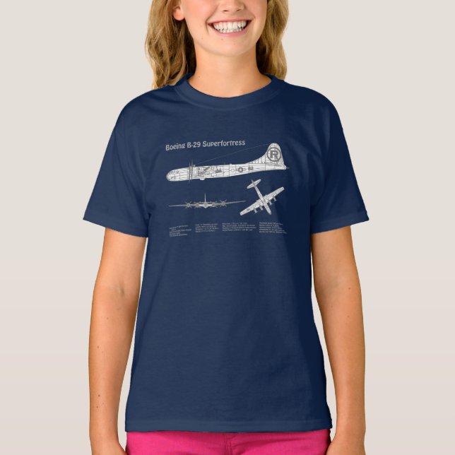 Camiseta Superfortaleza B-29 - Planes de diseño aéreo ABD (Anverso)