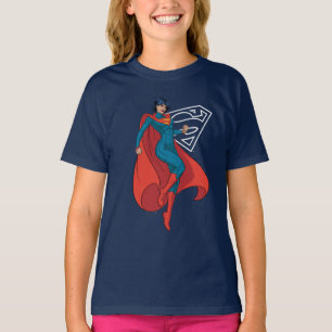 Camiseta Supergirl abusando de un traje azul