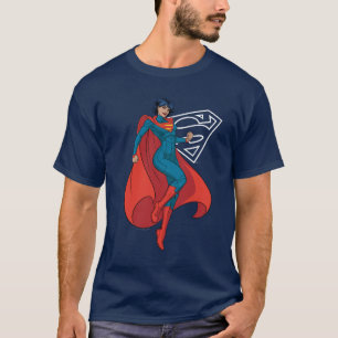 Camiseta Supergirl abusando de un traje azul